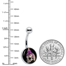 Load image into Gallery viewer, Burning Skull Candle Belly Ring by Onyx O
