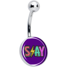 Load image into Gallery viewer, Colorful Lighting SLAY Belly Ring by Onyx O
