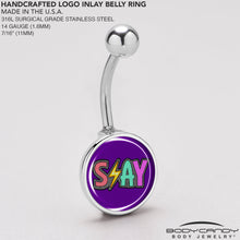Load image into Gallery viewer, Colorful Lighting SLAY Belly Ring by Onyx O
