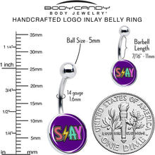 Load image into Gallery viewer, Colorful Lighting SLAY Belly Ring by Onyx O

