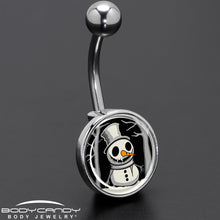 Load image into Gallery viewer, Christmas Holiday Spooky Snowman Belly Ring by Onyx O
