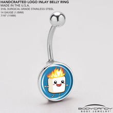Load image into Gallery viewer, Burning Marshmallow Belly Ring by Onyx O
