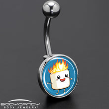 Load image into Gallery viewer, Burning Marshmallow Belly Ring by Onyx O
