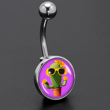 Load image into Gallery viewer, Sunflower Cactus Belly Ring by Onyx O
