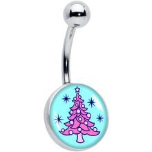 Load image into Gallery viewer, Pastel Christmas Tree Holiday Belly Ring by Onyx O
