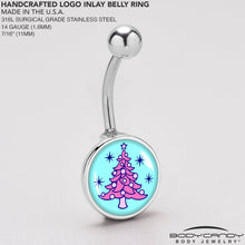 Load image into Gallery viewer, Pastel Christmas Tree Holiday Belly Ring by Onyx O
