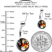 Load image into Gallery viewer, Colorful Trippy Cat Belly Ring by Onyx O
