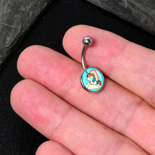 Load image into Gallery viewer, Rainbow Unicorn Belly Ring by Onyx O

