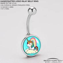 Load image into Gallery viewer, Rainbow Unicorn Belly Ring by Onyx O
