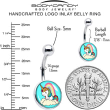 Load image into Gallery viewer, Rainbow Unicorn Belly Ring by Onyx O
