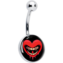 Load image into Gallery viewer, Valentine Heart Vampire Belly Ring
