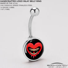 Load image into Gallery viewer, Valentine Heart Vampire Belly Ring

