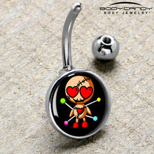 Load image into Gallery viewer, Valentine Heart Voodoo Doll Belly Ring
