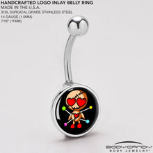 Load image into Gallery viewer, Valentine Heart Voodoo Doll Belly Ring
