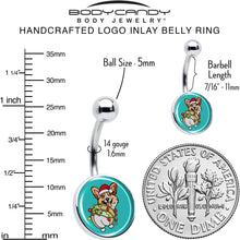 Load image into Gallery viewer, Christmas Holiday Lights Corgi Dog Belly Ring by Onyx O
