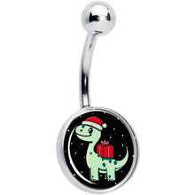 Load image into Gallery viewer, Christmas Holiday Dinosaur Belly Ring by Onyx O
