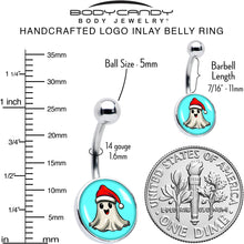 Load image into Gallery viewer, Holiday Christmas Spirit Ghost Belly Ring by Onyx O
