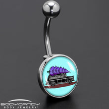 Load image into Gallery viewer, Holiday Christmas Hearse Belly Ring by Onyx O
