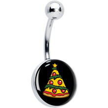 Load image into Gallery viewer, Christmas Holiday Pizza Tree Belly Ring by Onyx O
