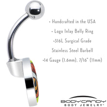 Load image into Gallery viewer, Christmas Holiday Santa Hat Pumpkin Belly Ring by Onyx O
