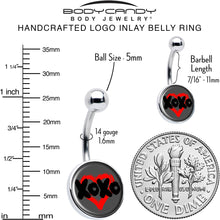 Load image into Gallery viewer, XOXO Heart Belly Ring by Onyx O
