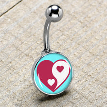 Load image into Gallery viewer, Love Yin Yang Heart Belly Ring by Onyx O
