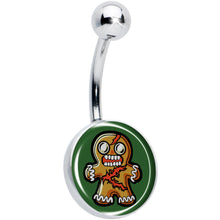 Load image into Gallery viewer, Christmas Holiday Zombie Gingergread Man Belly Ring by Onyx O
