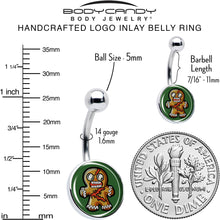 Load image into Gallery viewer, Christmas Holiday Zombie Gingergread Man Belly Ring by Onyx O
