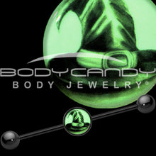 Load image into Gallery viewer, 14G Black Glow in the Dark Witch's Hat Industrial Barbell 37mm
