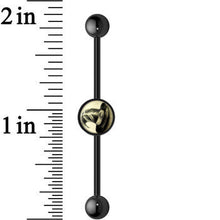 Load image into Gallery viewer, 14G Black Glow in the Dark Witch's Hat Industrial Barbell 37mm
