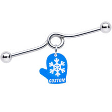 Load image into Gallery viewer, Custom Holiday Mitten Personalized Industrial Barbell
