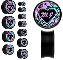 Load image into Gallery viewer, Custom Tribal Initial Acrylic Personalized Saddle Plug - buy 2 for a pair
