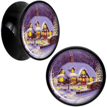 Load image into Gallery viewer, Advent Christmas Village Black Acrylic Saddle Plug Set Sizes 8mm to 20mm
