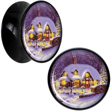 Load image into Gallery viewer, Advent Christmas Village Black Acrylic Saddle Plug Set Sizes 8mm to 20mm
