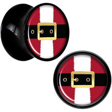 Load image into Gallery viewer, Christmas Santa Suit Black Acrylic Saddle Plug Set Sizes 5mm to 20mm
