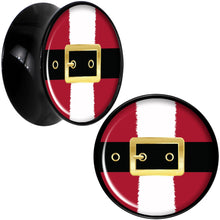 Load image into Gallery viewer, Christmas Santa Suit Black Acrylic Saddle Plug Set Sizes 5mm to 20mm
