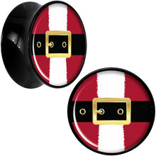 Load image into Gallery viewer, Christmas Santa Suit Black Acrylic Saddle Plug Set Sizes 5mm to 20mm
