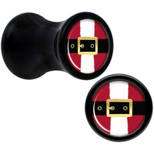 Load image into Gallery viewer, Christmas Santa Suit Black Acrylic Saddle Plug Set Sizes 5mm to 20mm
