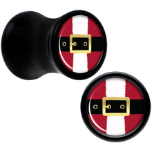 Load image into Gallery viewer, Christmas Santa Suit Black Acrylic Saddle Plug Set Sizes 5mm to 20mm
