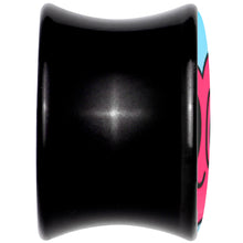 Load image into Gallery viewer, Black Acrylic Heartbreak Bandaged Heart Double Flare Plug Set by Onyx O
