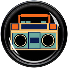 Load image into Gallery viewer, Black Acrylic Retro Boombox Double Flare Plug Set by Onyx O
