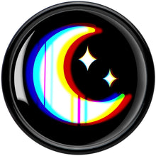 Load image into Gallery viewer, 0G Chromatic Moon Black Acrylic Saddle Plug Set by Onyx O
