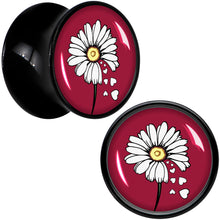 Load image into Gallery viewer, Love Me Not Flower Black Acrylic Saddle Plug Set by Onyx O
