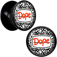 Load image into Gallery viewer, 0G Dope Composition Notebook Black Acrylic Saddle Plug Set by Onyx O
