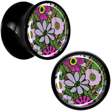 Load image into Gallery viewer, Blossom Creation Paradise of Pink Flowers Black Acrylic Saddle Plug Set by Onyx O
