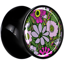 Load image into Gallery viewer, Blossom Creation Paradise of Pink Flowers Black Acrylic Saddle Plug Set by Onyx O
