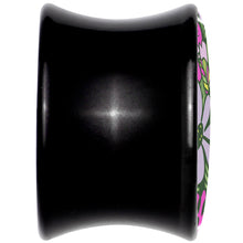 Load image into Gallery viewer, Blossom Creation Paradise of Pink Flowers Black Acrylic Saddle Plug Set by Onyx O

