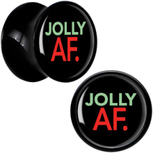 Load image into Gallery viewer, Jolly AF Festive Holiday Christmas Acrylic Saddle Plug Set by Onyx O
