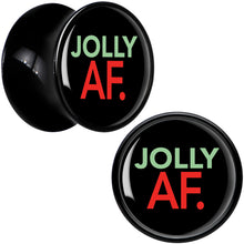 Load image into Gallery viewer, Jolly AF Festive Holiday Christmas Acrylic Saddle Plug Set by Onyx O
