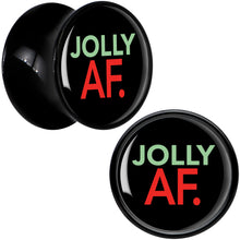 Load image into Gallery viewer, Jolly AF Festive Holiday Christmas Acrylic Saddle Plug Set by Onyx O
